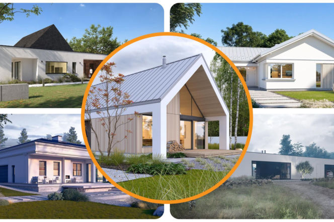 5 domów parterowych w różnych stylach