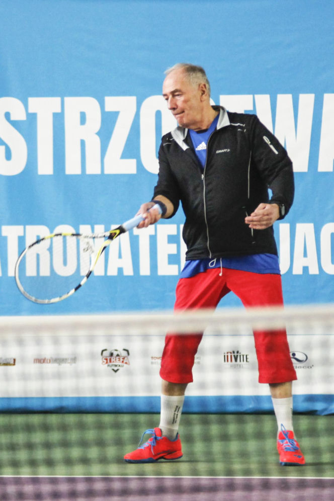 Karol Strasburger ćwiczy