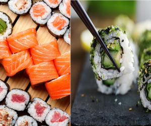 Wege lub pieczone sushi zamiast surowej ryby