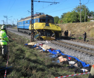 Katastrofa na Ukrainie. Pociąg zmiażdżył autobus 