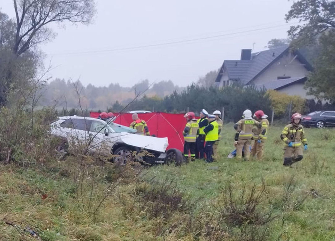 Śmiertelny wypadek pod Zgierzem! 34-latka leżała poza pojazdem 