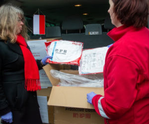 Dostawa środków ochronnych z partnerskiego miasta Weifang