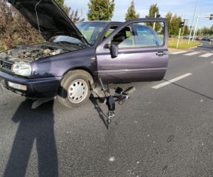 Wypadek w Lesznie Hulajnoga pod kołami osobówki.