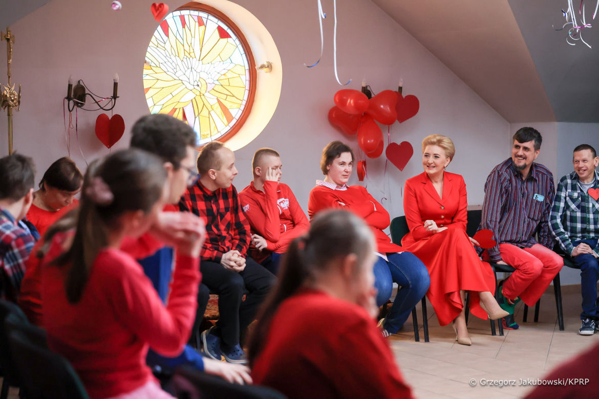 Agata Duda na zabawie walentynkowej