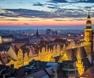 Widok na rynek wrocławski z Mostku Pokutnic