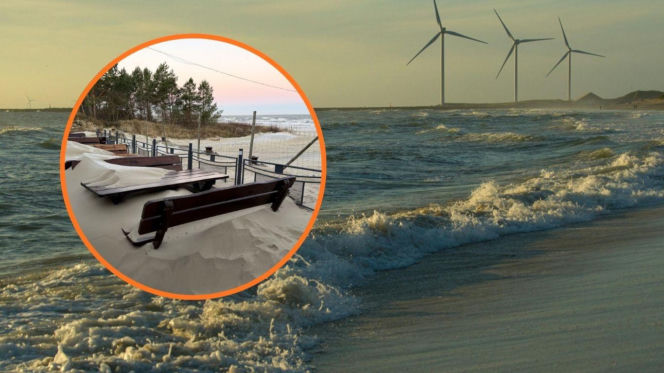 Niezwykłe zjawisko nad Bałtykiem! Silny wiatr zasypał wejścia na plażę 