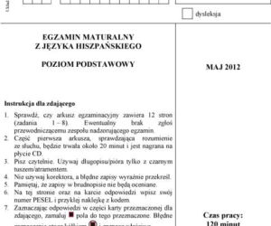 Matura 2012 hiszpański podstawowy 