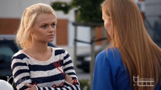 Na dobre i na złe odc. 543. Agata Woźnicka (Emilia Komarnicka), Wiktoria Consalida (Katarzyna Dąbrowska)