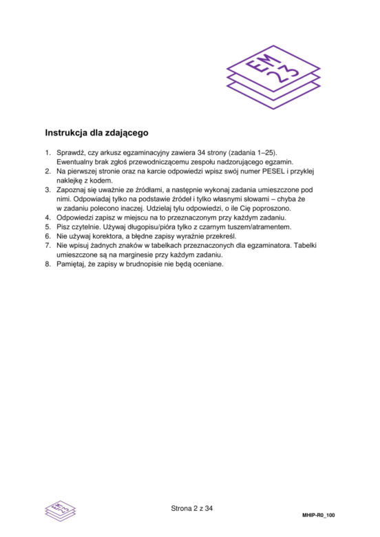 Matura 2025 historia rozszerzona - arkusz CKE 19.05.2025 - Formuła 2023	