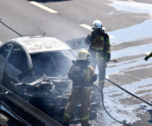Miętowy garbus płonął jak pochodnia na S8