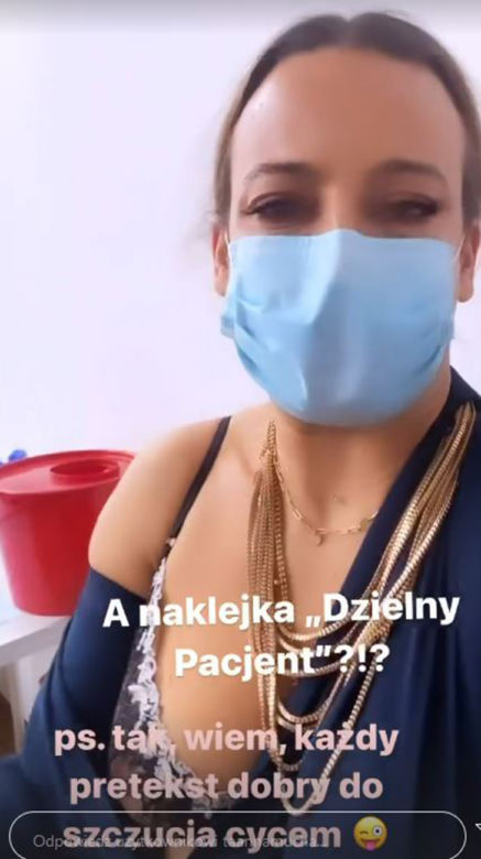 Anna Mucha na szczepieniu 