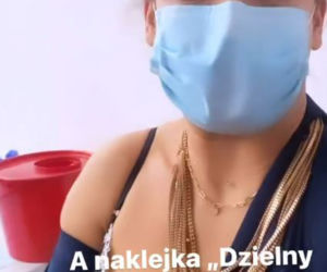 Anna Mucha na szczepieniu 