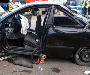 Wypadek seata na DK 65 pomiędzy Mońkami a Knyszynem