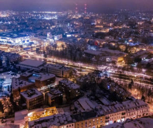 Świąteczny Białystok z lotu ptaka. Tak wygląda miasto z chmur! [ZDJĘCIA]
