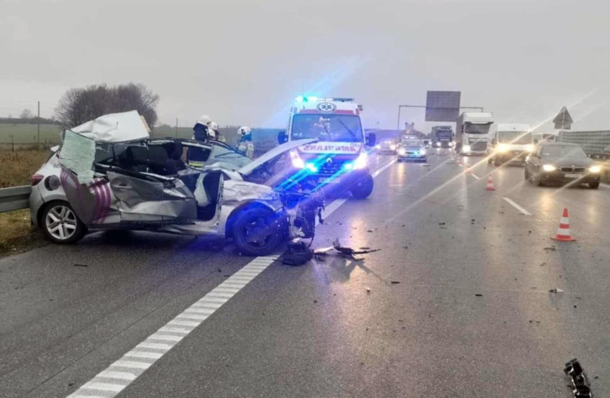 Wypadek na autostradzie A1 w Woźnikach