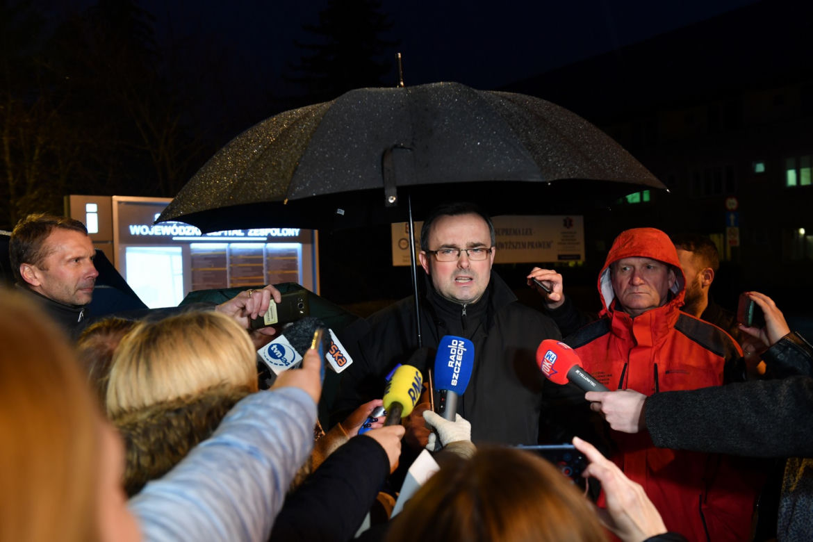 Biefing prasowy w szpitalu przy ul. Arkońskiej