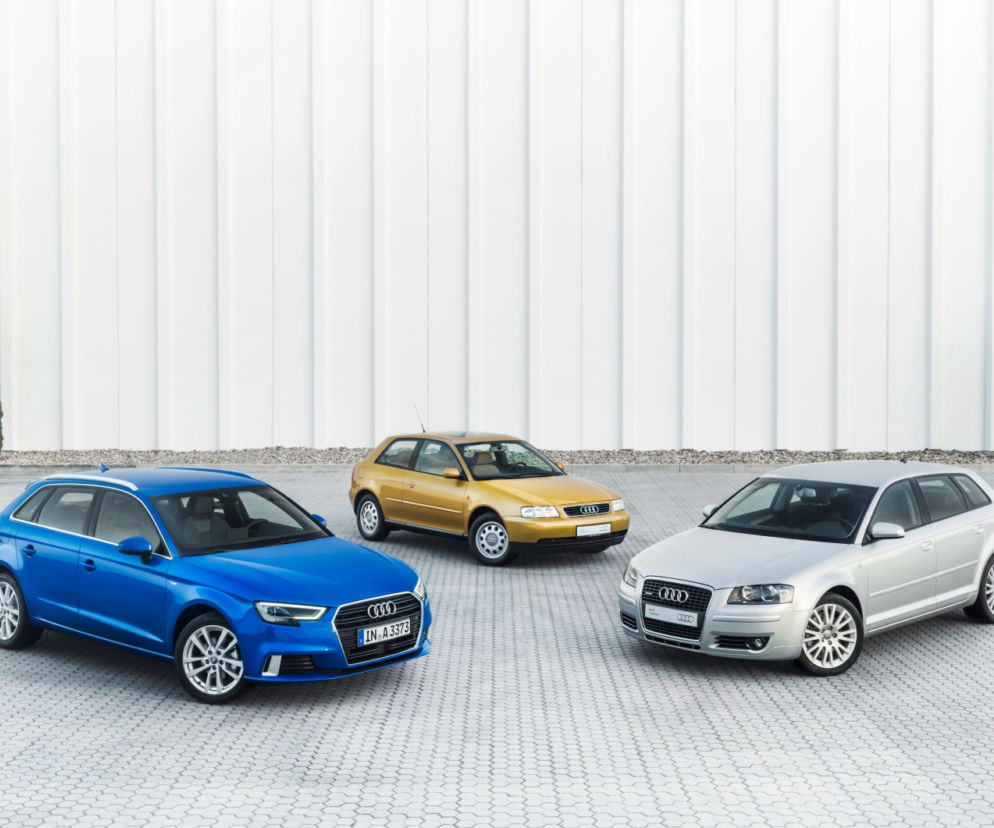 trzy generacje Audi A3