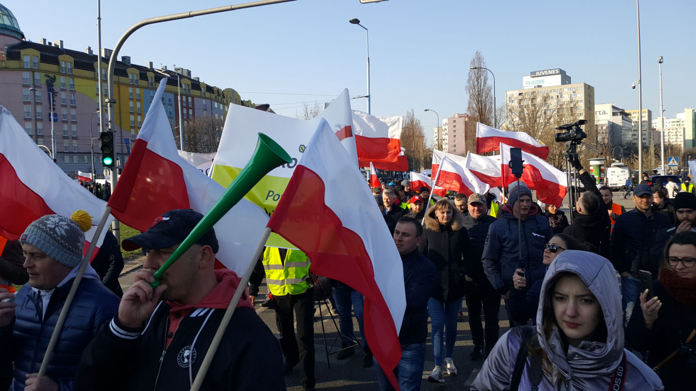 Protest rolników w centrum Warszawy