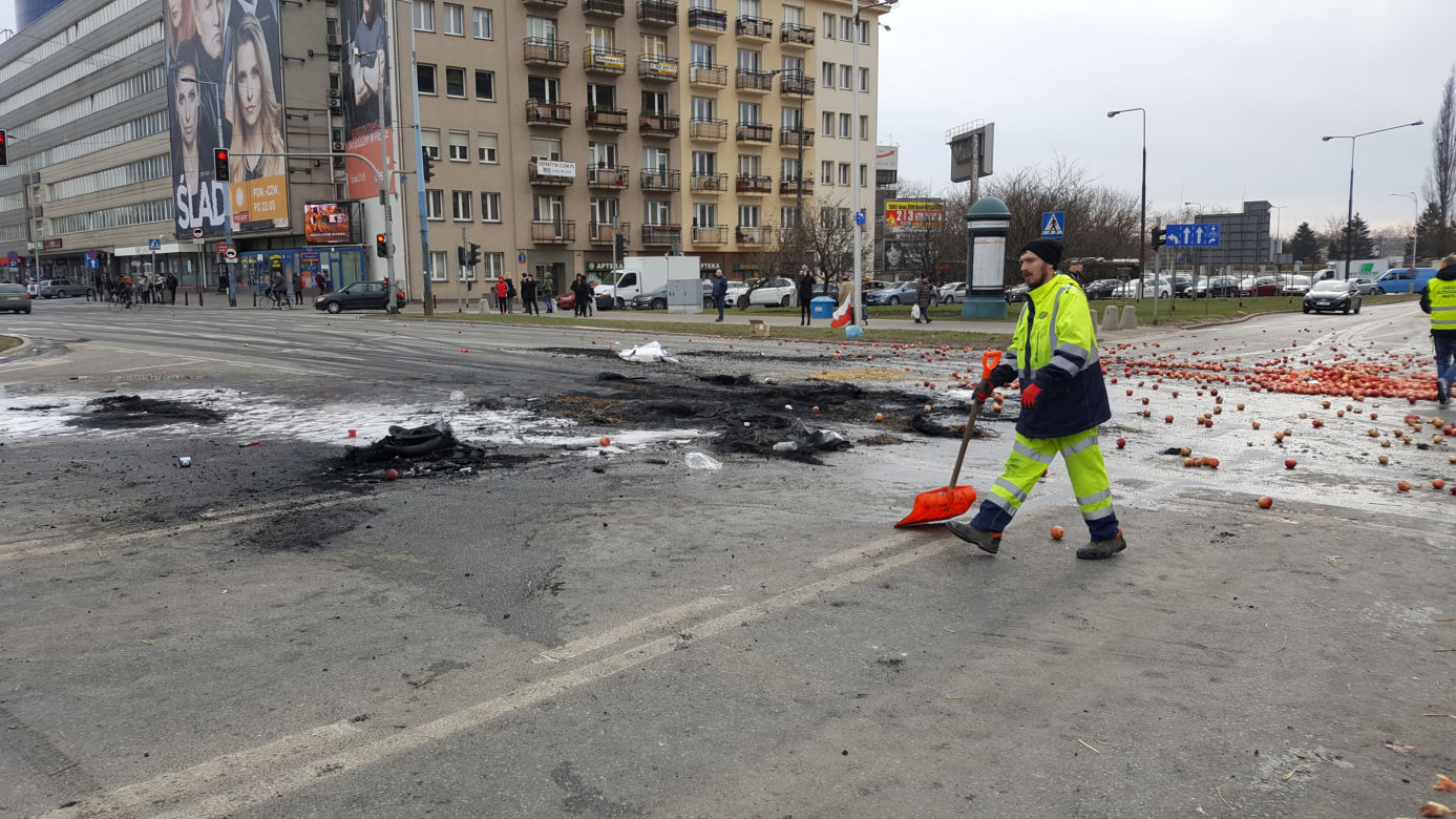 Protest rolników w centrum Warszawy
