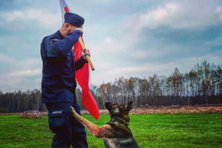 Nowy pies-policjant w Tarnowskich Górach. Ale słodziak! Kubica jest nim zachwycony