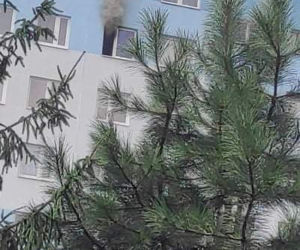 W Rzeszowie płonie mieszkanie w bloku nr 24 na Podwisłoczu