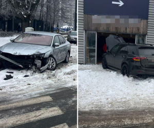 Totalna demolka. Po kolizji wjechał mercedesem do sklepu!