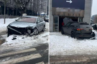 Totalna demolka. Po kolizji wjechał mercedesem do sklepu!