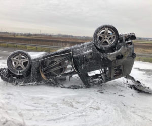 Pożar samochodu na A2 koło Poznania