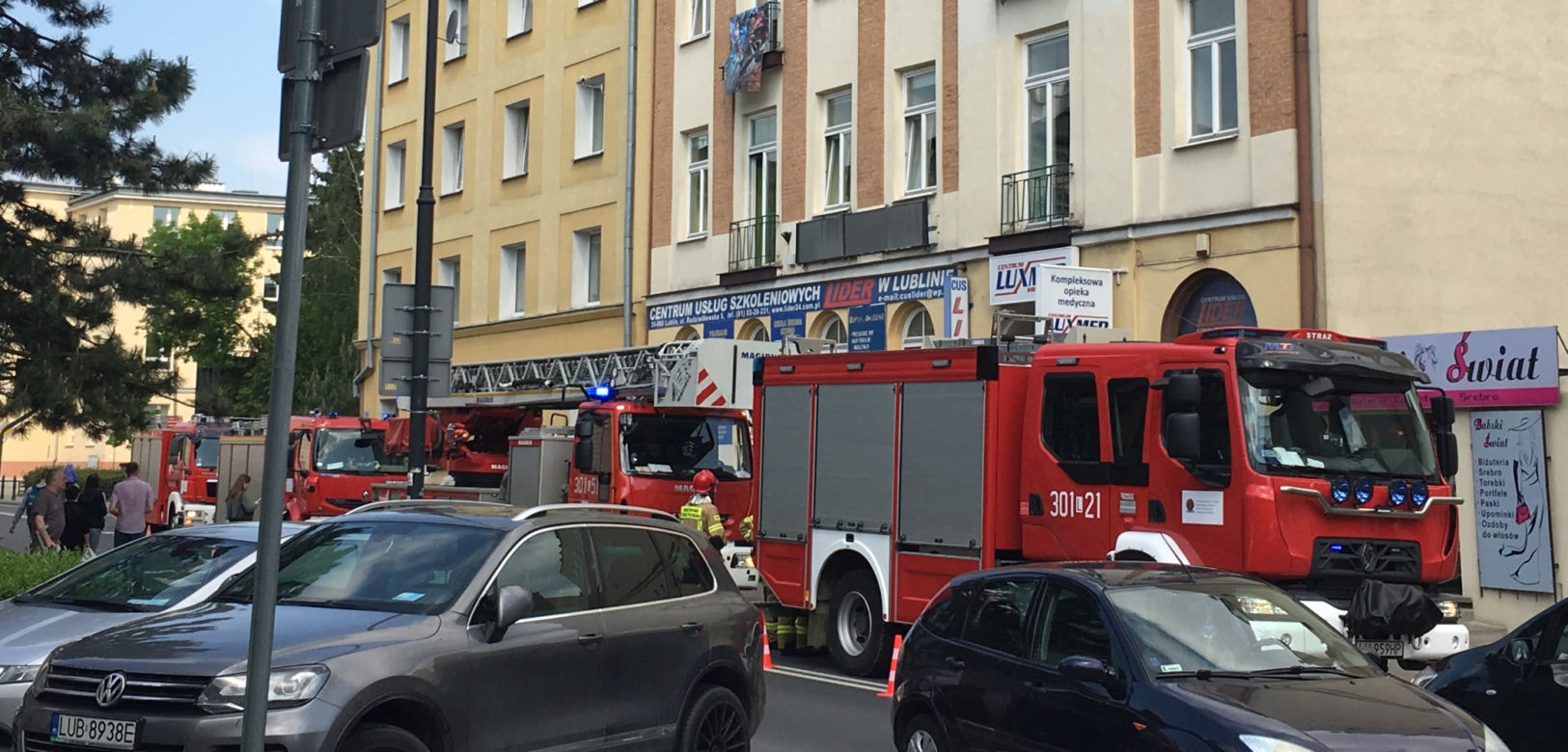 Lublin: Pożar w szkole w centrum miasta. Ewakuacja uczniów