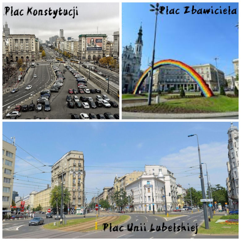 Oś Marszałkowskiej, czyli trzy place w cenie jednego