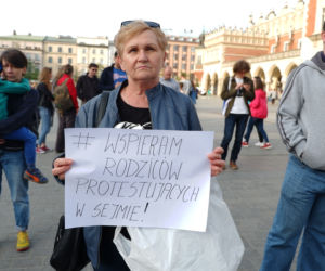 Manifestacja poparcia dla protestujących w Sejmie
