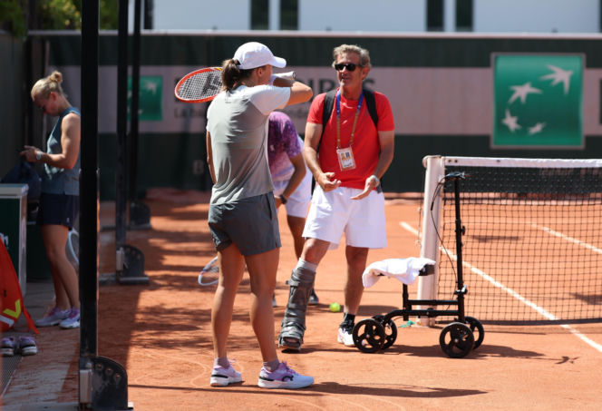 Iga Świątek na ostatnim treningu przez III rundą Roland Garros