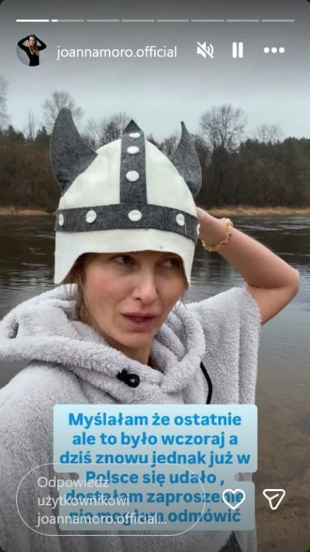 Fani drżeli o jej zdrowie, a ona… wskoczyła do lodu. Szokujące nagranie Joanny Moro!