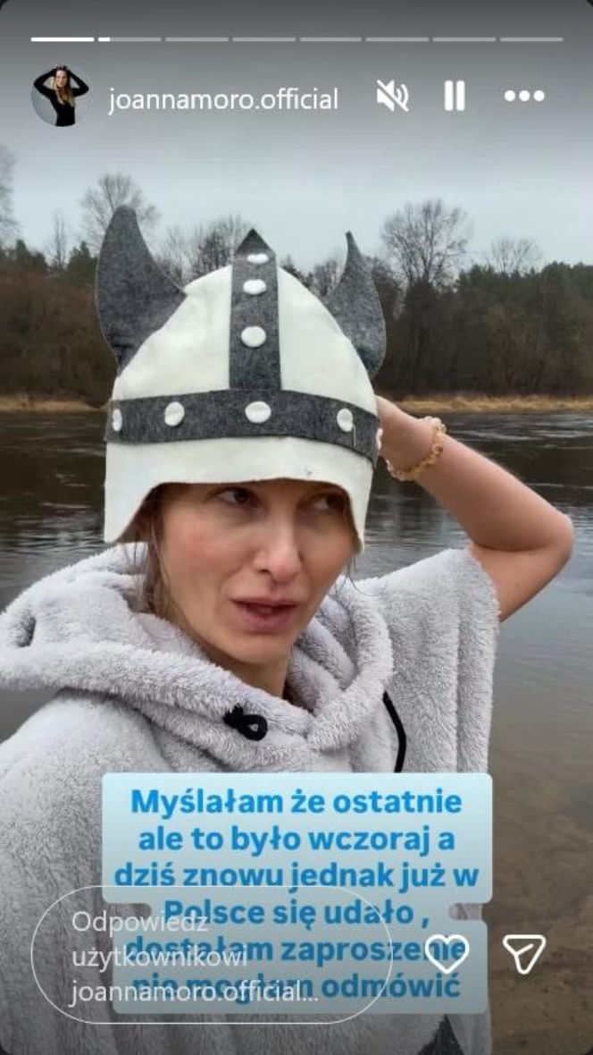 Fani drżeli o jej zdrowie, a ona… wskoczyła do lodu. Szokujące nagranie Joanny Moro!