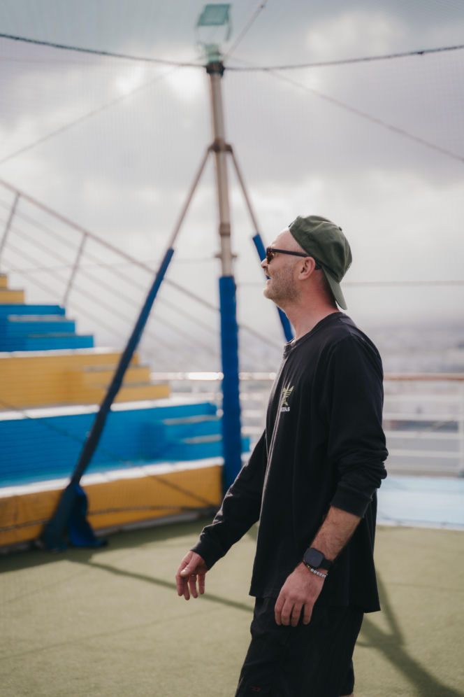 Zagraliśmy w kosza na dachu statku!