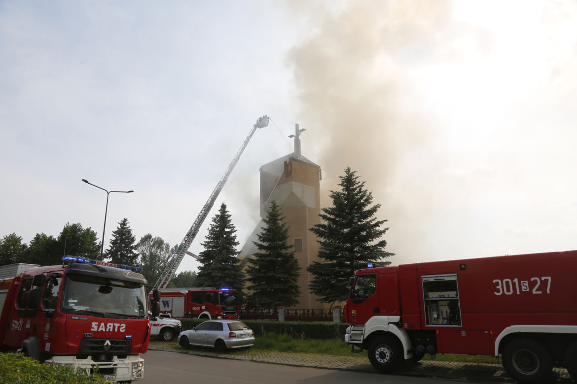 Pożar kościoła w Sosnowcu