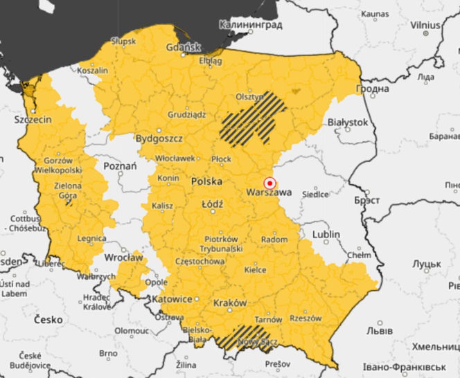 Ostrzeżenia IMGW - 2/3 grudnia 2025