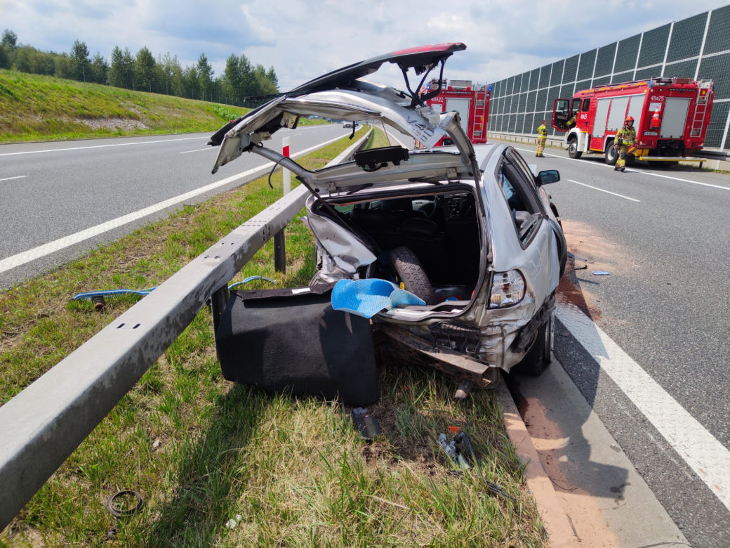 Wypadek na A4 koło Brzeska