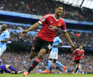 Piłkarze Manchesteru City i Manchesteru United