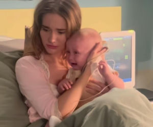 M jak miłość. Dominika Kachlik (Franka),Antoś (Mark Myronenko) na planie