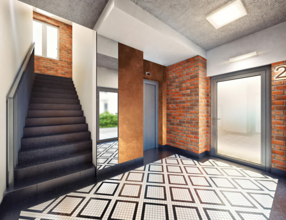 Klatka schodowa Wieży Ciśnień na osiedlu Bliska Wola