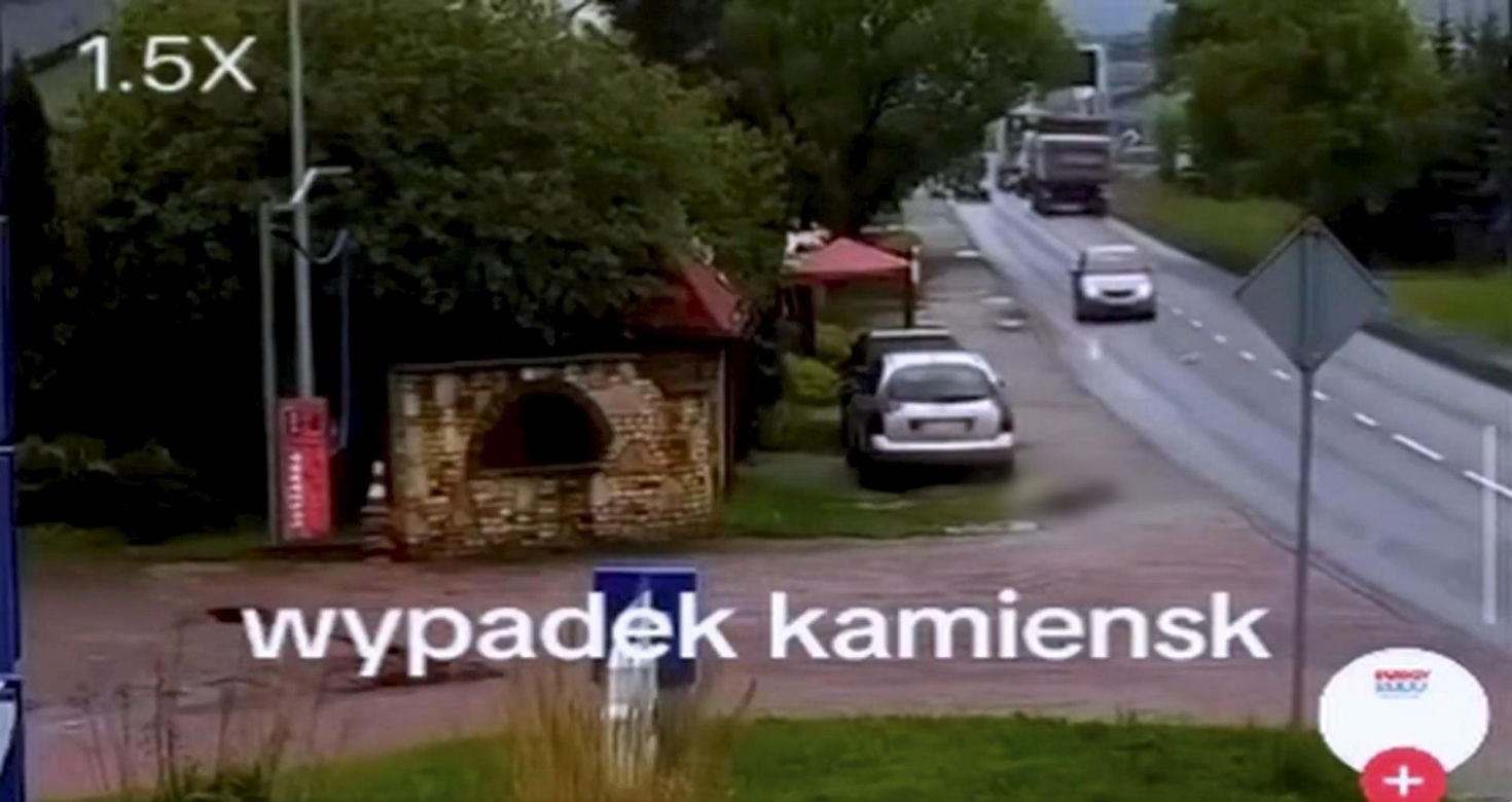 Pas od tira uderzył kobietę prosto w głowę. Wszystko widać na nagraniu