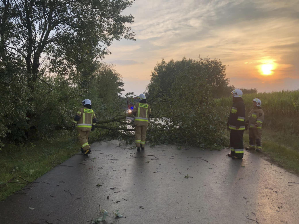 Podlaskie. Ponad 200 niedzielnych interwencji strażaków w związku z silnym wiatrem i burzami