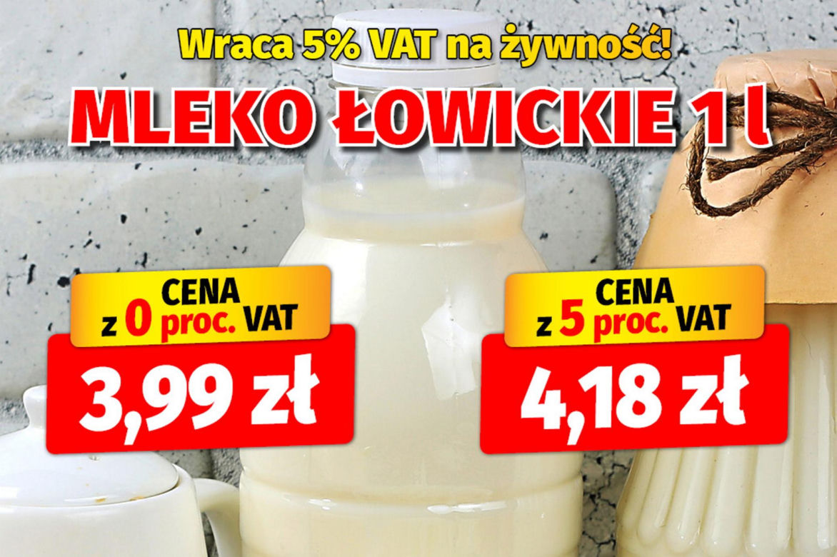 Wraca 5 procentowy VAT na żywność 