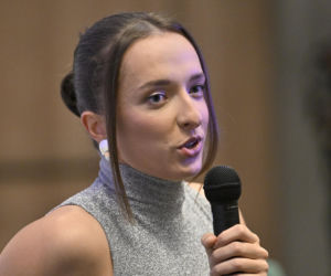 Iga Świątek i Daria Abramowicz na konferencji