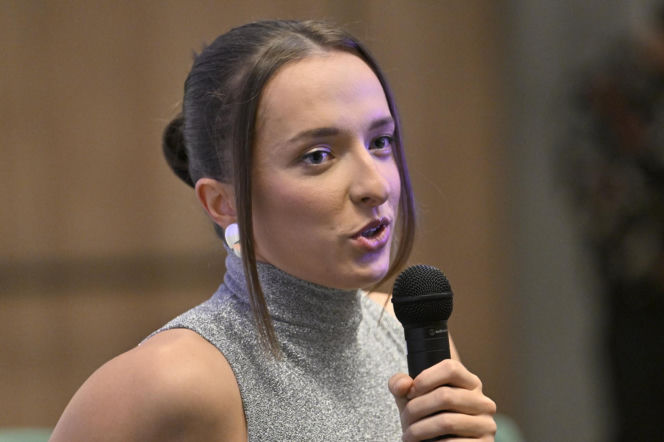 Iga Świątek i Daria Abramowicz na konferencji