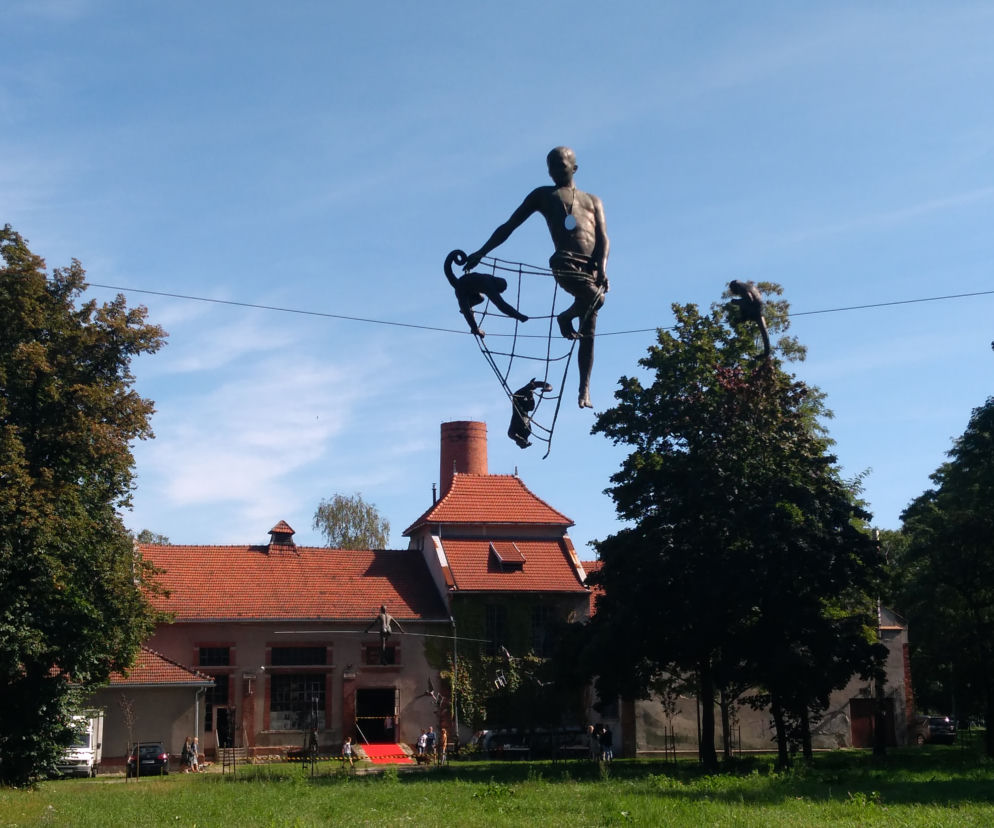Balansujące rzeźby w szpitalu im. Babińskiego