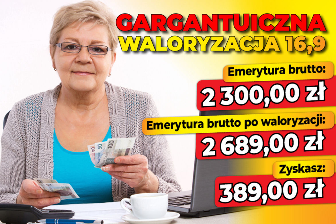 Gargantuiczna waloryzacja 16,9