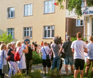Protest w Szczecinie po przegłosowaniu ustawy Lex TVN