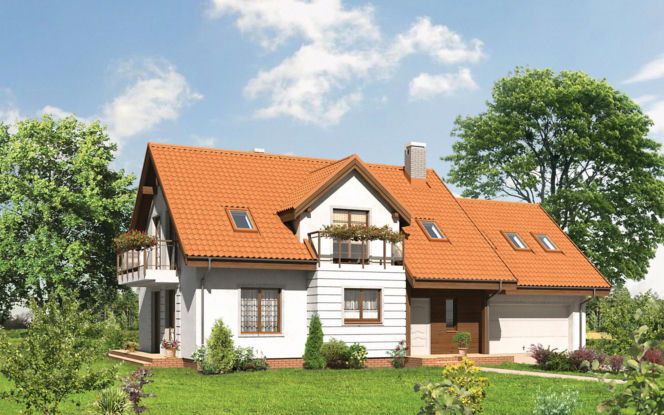 Dom dla dużej rodziny, projekt "Wschód Słońca" z kolekcji Muratora
